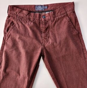 Topman fine houndstooth burgundy Plaid Skinny Chino pants